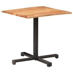 vidaXL Table de bistro au bord naturel 80x80x75cm Bois d'acacia massif