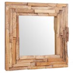 vidaXL Miroir décoratif Teck 60 x 60 cm Carré