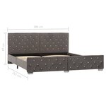 vidaXL Cadre de lit Gris Velours 180x200 cm