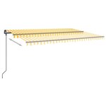 vidaXL Auvent automatique capteur de vent et LED 5x3 m Jaune et blanc