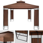 Tectake Tonnelle 3,9 x 2,9 m LEYLA - marron
