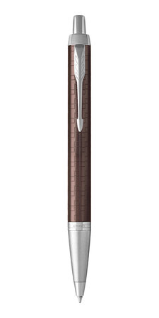 PARKER IM Premium - Stylo Bille, chocolat, pointe moyenne, attributs chromés, recharge bleue