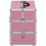 vidaXL Mallette à maquillage 37x24x35 cm Rose Aluminium