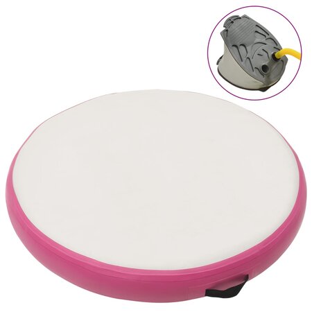 vidaXL Tapis gonflable de gymnastique avec pompe 100x100x10cm PVC Rose