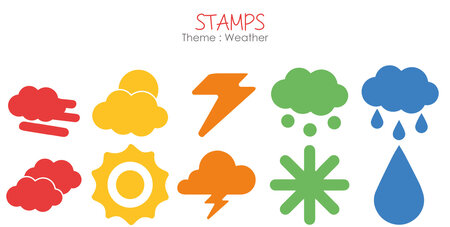 Gros tampon pour enfant météo 10 pièces