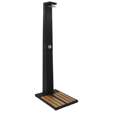 vidaXL Douche de jardin Résiné tressée WPC