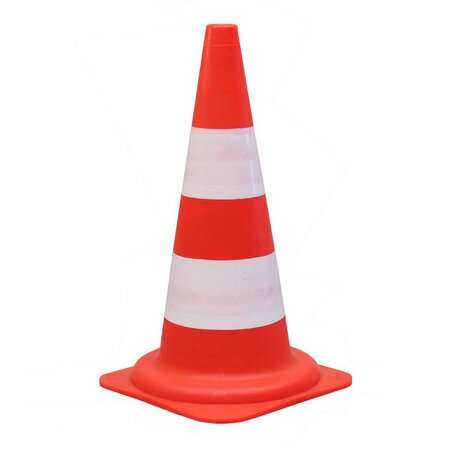 Cône de signalisation, classe 1, HT 50 cm - Orange et blanc