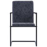 vidaXL Chaises à manger cantilever lot de 4 noir similicuir