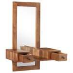 vidaXL Miroir cosmétique avec 2 tiroirs Bois solide de Sesham