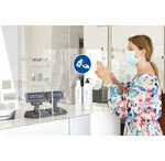 Panneau Pvc Adhésif Antidérapant Gel Main Obligatoire 20 Cm - Bleu - Exacompta