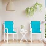 vidaXL Coussins de chaise à dossier bas 2 Pièces turquoise tissu
