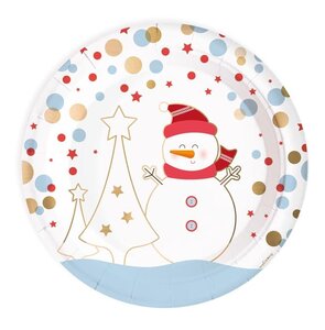 Assiettes Bonhomme de Neige 8 pièces