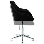 vidaXL Chaise pivotante de salle à manger Noir Tissu