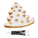 Découpoir à pâtisserie inox XXL Sapin + Stylo de glaçage noir