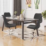 vidaXL Chaises pivotantes à manger lot de 4 Gris foncé Tissu