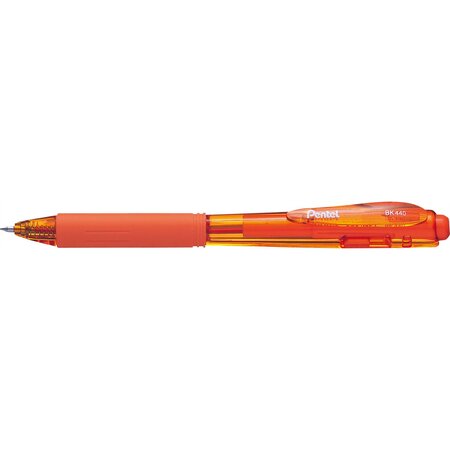 Stylo bille rétractable wow bk440 grip triangulaire pte moyenne orange pentel