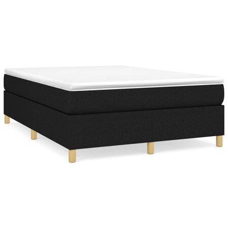 vidaXL Sommier à ressorts de lit Noir 140x190 cm Tissu