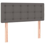 vidaXL Lit à sommier tapissier avec matelas Gris 90x200 cm Similicuir