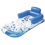 Bestway chaise longue flottante coolerz 84x161 cm bleu et blanc