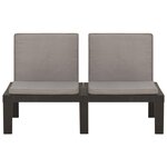 vidaXL Salon de jardin 2 Pièces avec coussins Plastique Gris