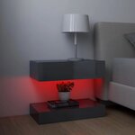 vidaXL Meubles TV avec lumières LED 2 Pièces gris brillant 60x35 cm