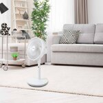 Domo ventilateur sur pied 2 en 1 à télécommande 45 w blanc