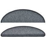 vidaXL Tapis d'escalier 10 Pièces 56x17x3 cm Gris foncé