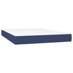 vidaXL Lit à sommier tapissier avec matelas Bleu 140x190 cm Tissu