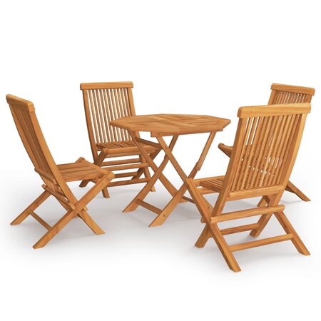 vidaXL Salon de jardin 5 Pièces Bois de teck massif