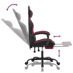 vidaXL Chaise de jeu pivotante repose-pied Noir bordeaux Similicuir