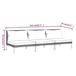 vidaXL Canapés de jardin 3 Pièces avec coussins Résine tressée demi-ronde