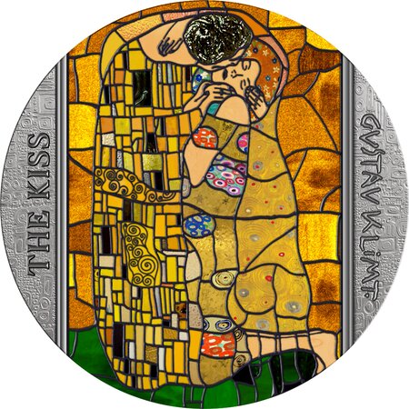 THE KISS Gustav Klimt 2 onces argent monnaie 10 Cedis Ghana 2023