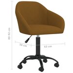 vidaXL Chaises pivotantes à manger lot de 2 marron velours