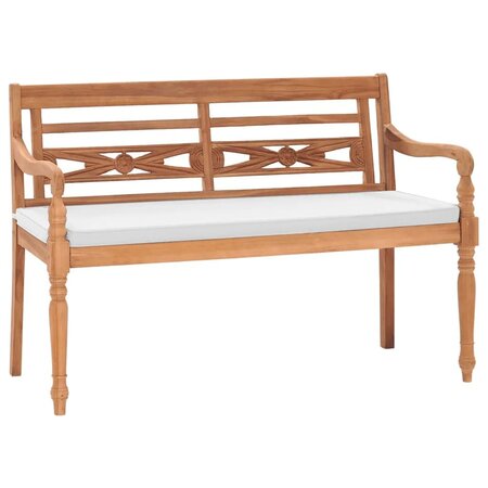 vidaXL Banc Batavia avec coussins 120 cm Teck
