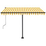 vidaXL Auvent automatique capteur de vent/LED 350x250cm Jaune et blanc