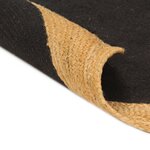 vidaXL Tapis tressé Noir et naturel 150 cm Jute et coton Rond