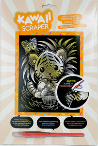 Tableau Scraper à gratter Or Kawaii Tigre farceur