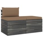 vidaXL Salon palette de jardin 2 Pièces avec coussins bois de pin massif