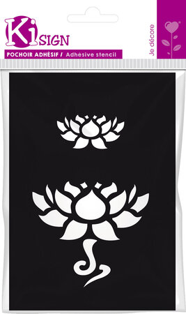 Pochoir adhésif Fleur lotus 7x10 cm