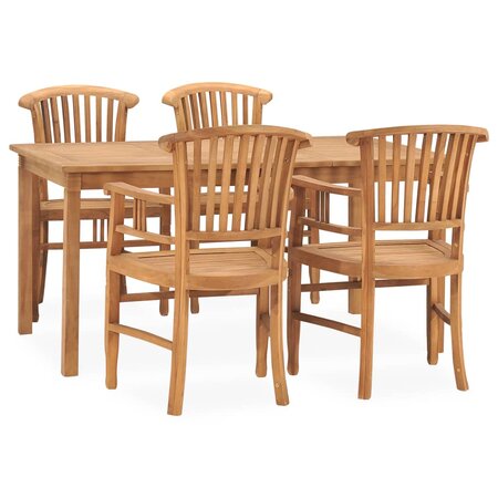 vidaXL Ensemble de salle à manger de jardin 5 Pièces Bois de teck solide