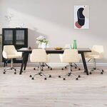 vidaXL Chaises pivotantes à manger lot de 6 Crème Velours