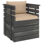 vidaXL Salon de jardin palette 12 Pièces avec coussins Bois de pin massif