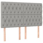 vidaXL Lit à sommier tapissier avec matelas Gris clair 160x200cm Tissu