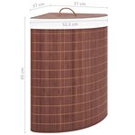 vidaXL Panier à linge d'angle Bambou Marron 60 L