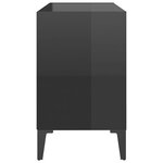 vidaXL Meuble TV avec pieds en métal Noir brillant 69 5x30x50 cm