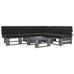 vidaXL Salon de jardin palette 4Pièces avec coussins pin imprégné de gris