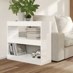 vidaXL Bibliothèque/Séparateur de pièce Blanc brillant 80x30x72 cm