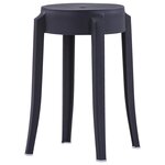vidaXL Tabourets empilables lot de 4 noir plastique