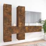 vidaXL Ensemble de meubles TV 7 Pièces Chêne fumé Bois d'ingénierie