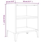 vidaXL Tables de chevet pieds en métal 2 Pièces Chêne marron 40x30x50 cm